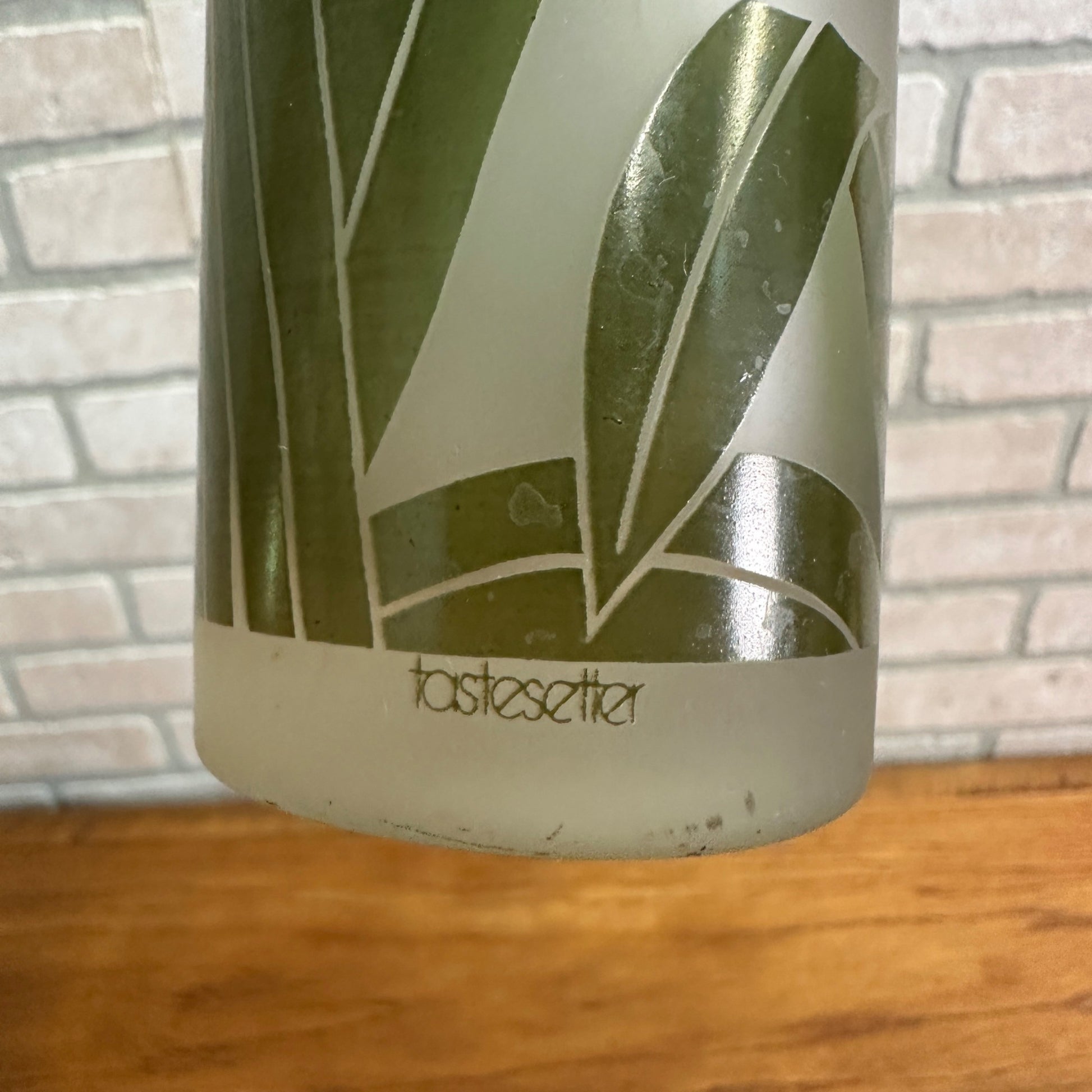 VTG SET/4 TASTESETTERS FROSTED PALM LEAF TOM COLLINS/TUMBLER GLASSES TIKI 12OZ
