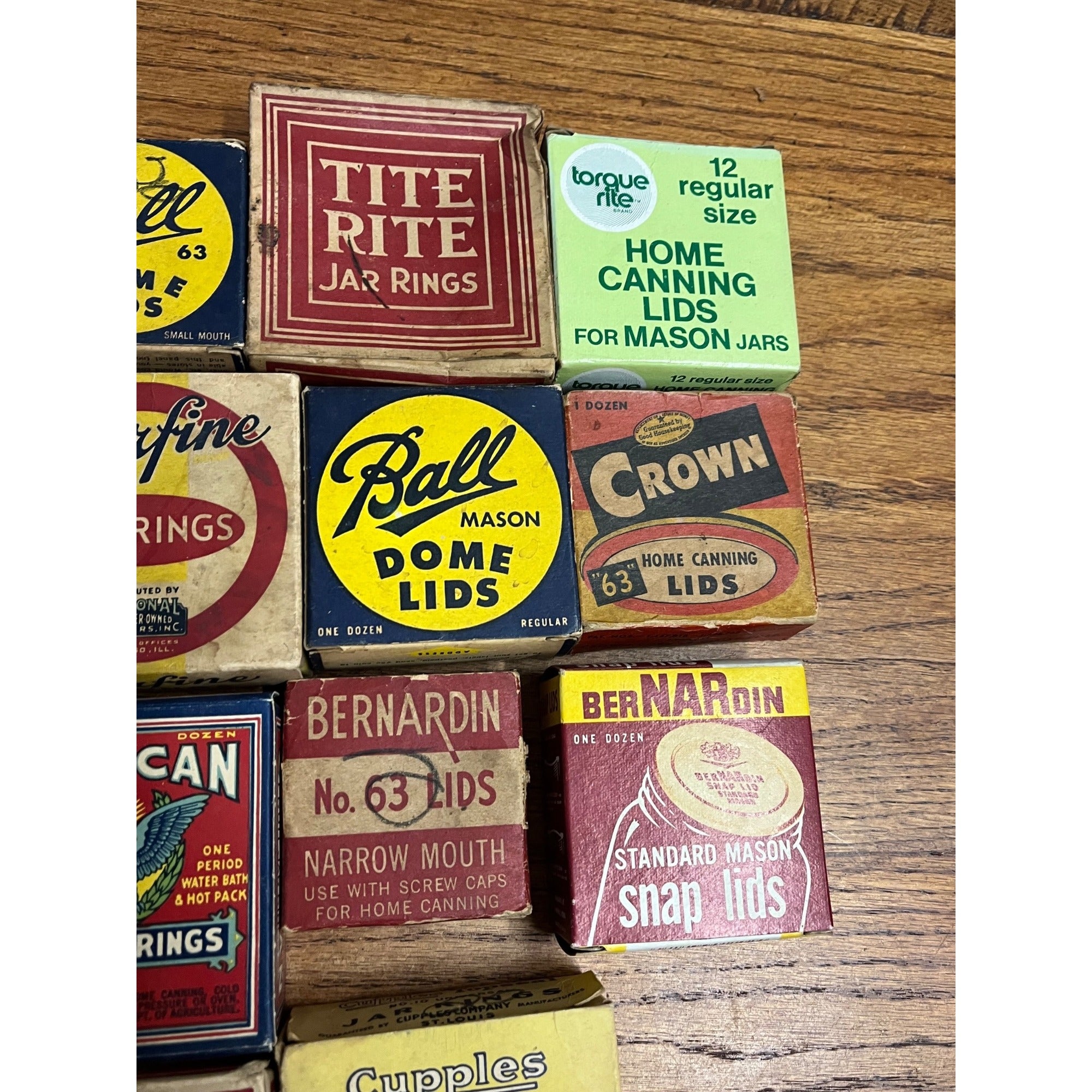 Vintage Collection Huge Lot Fruit Glass Jar Rings & Lid Boxes BALL Royal