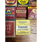 Vintage Collection Huge Lot Fruit Glass Jar Rings & Lid Boxes BALL Royal