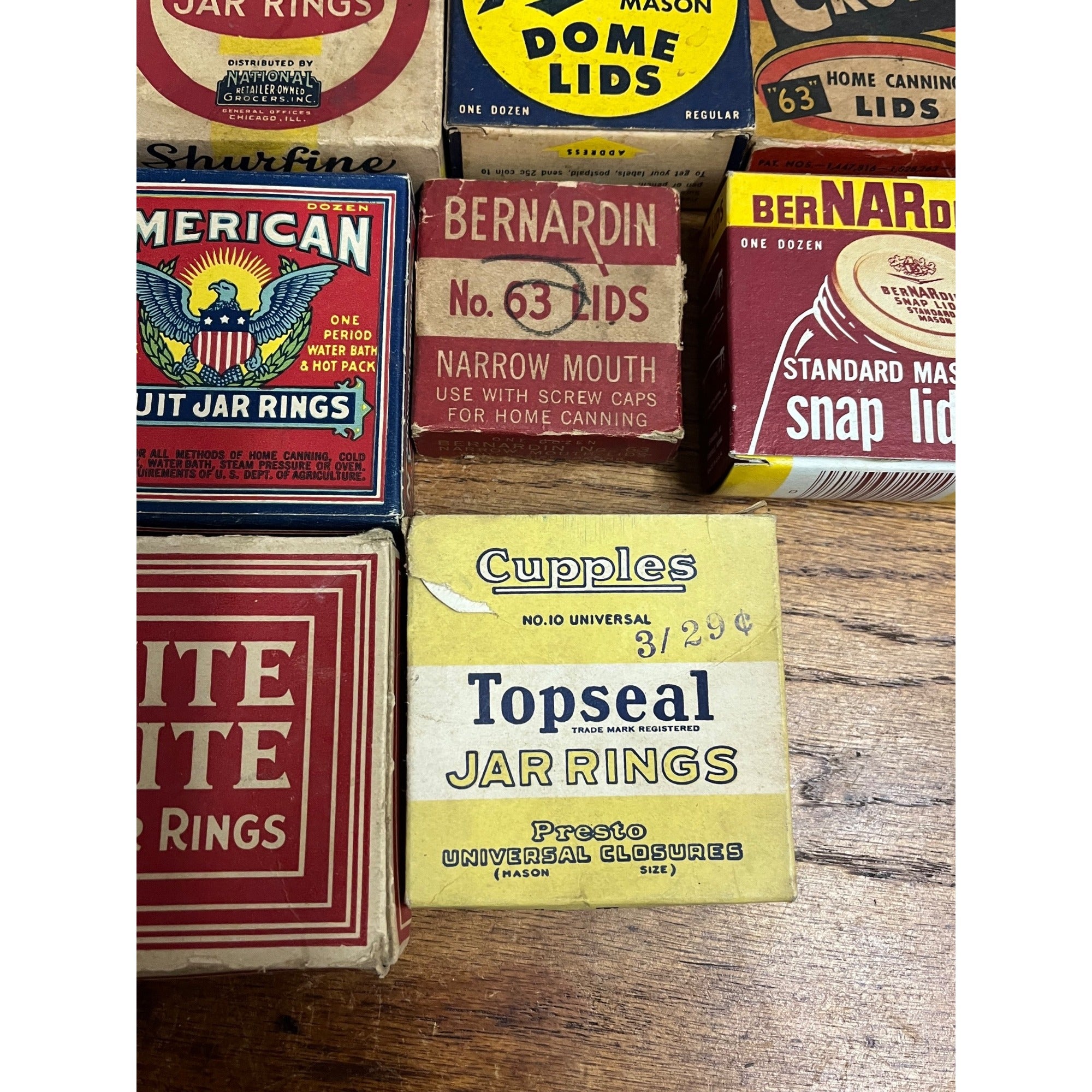 Vintage Collection Huge Lot Fruit Glass Jar Rings & Lid Boxes BALL Royal