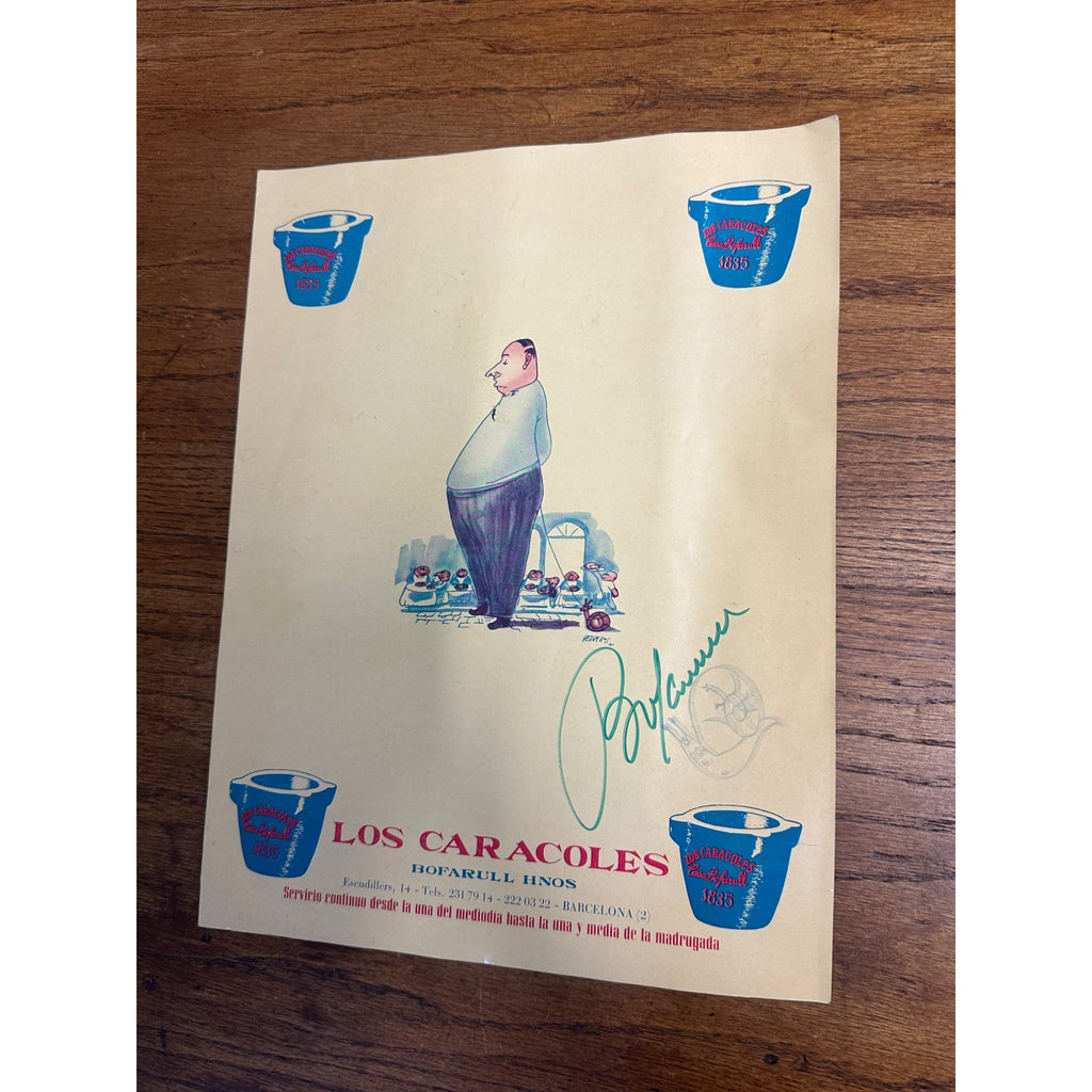 Los Caracoles Casa Bofarull Menu Barcelona Spain Signed SNAILS 1970s