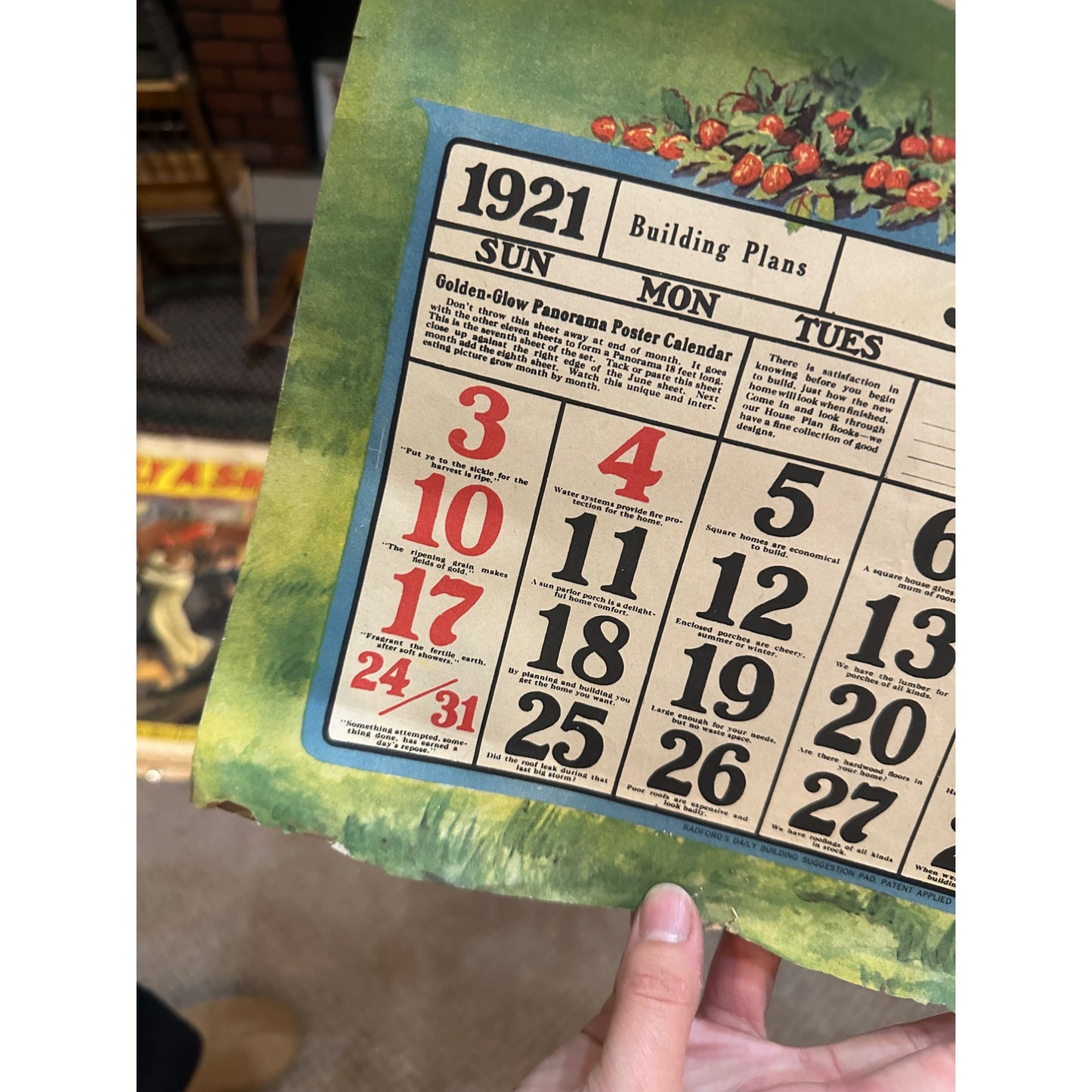 Vintage Fuller Goodman Lumber (Oshkosh Wis) Advertising Calendar Sign Farm Litho