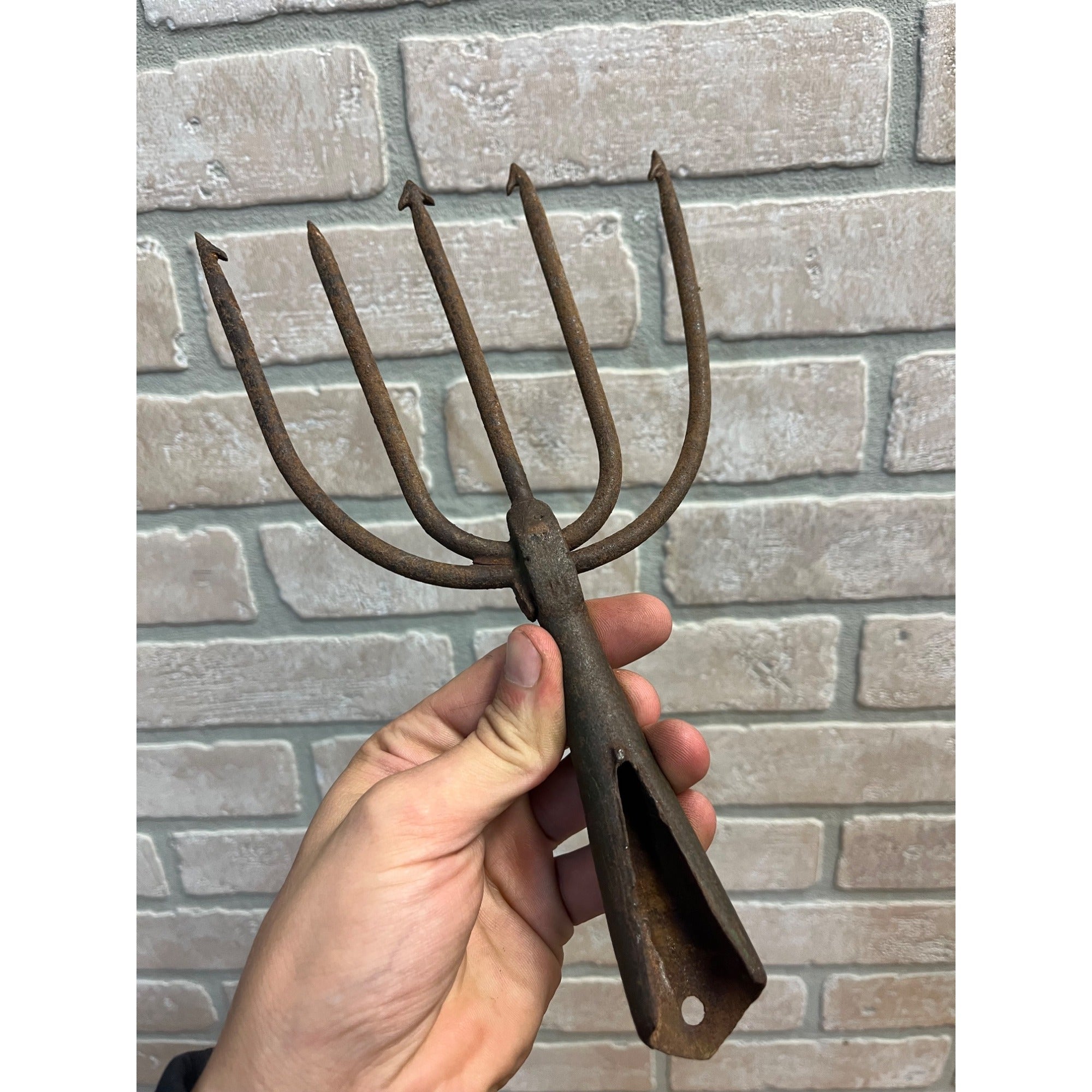 Vintage 5-tine Hunting Fishing Cast Spear Spearhead Tool