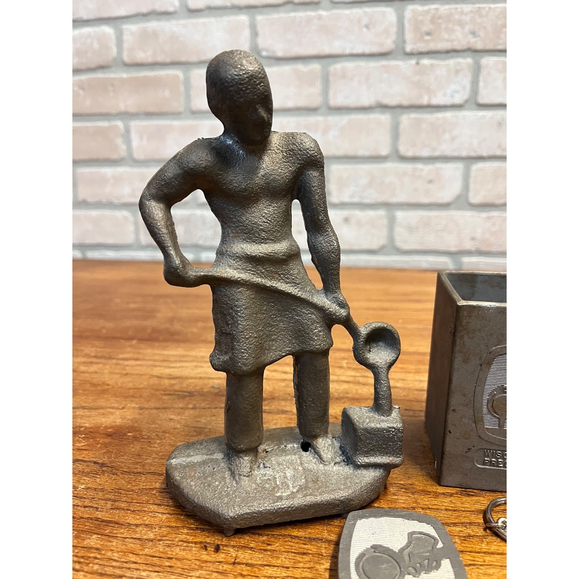 Wisconsin Precision Foundry Advertising Statue Keychain Paperweight Pen Holder