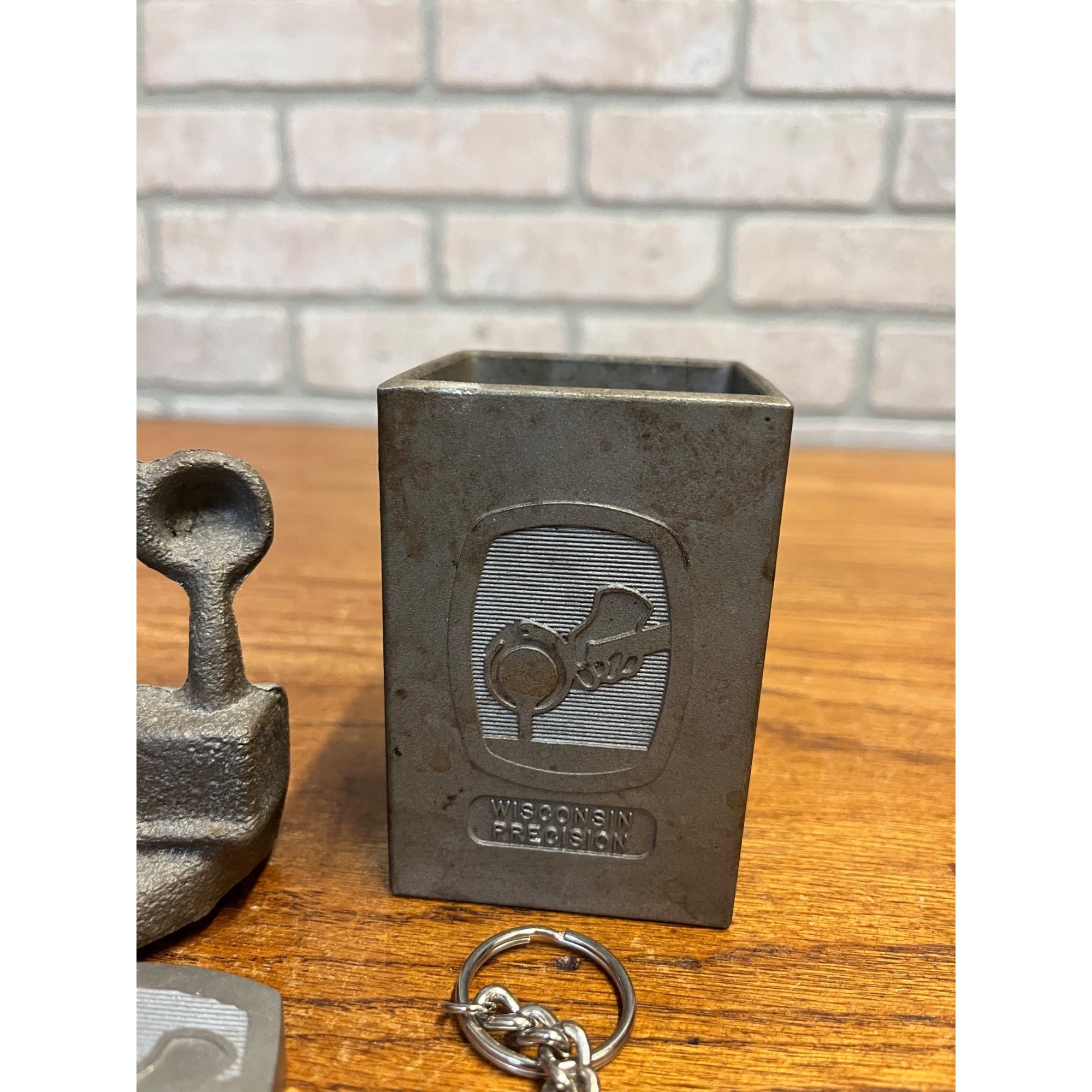 Wisconsin Precision Foundry Advertising Statue Keychain Paperweight Pen Holder