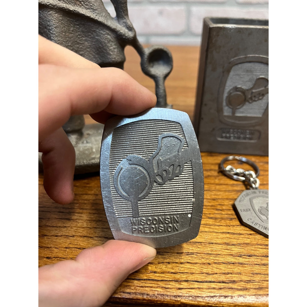 Wisconsin Precision Foundry Advertising Statue Keychain Paperweight Pen Holder