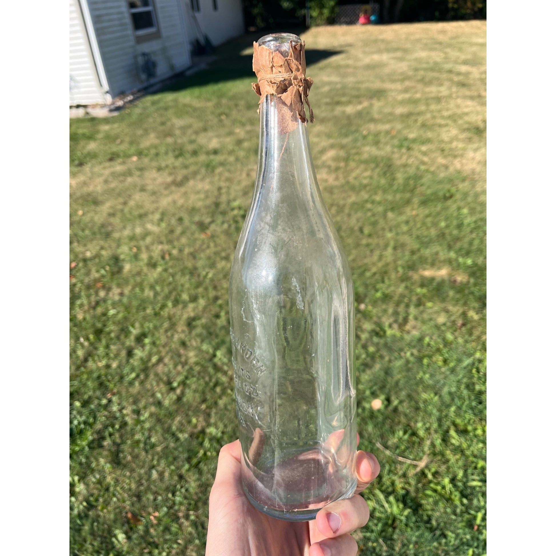 Vintage 1920s A.J. Greenkorn Oshkosh Wis Glass Soda Bottle 1 Pint 8oz