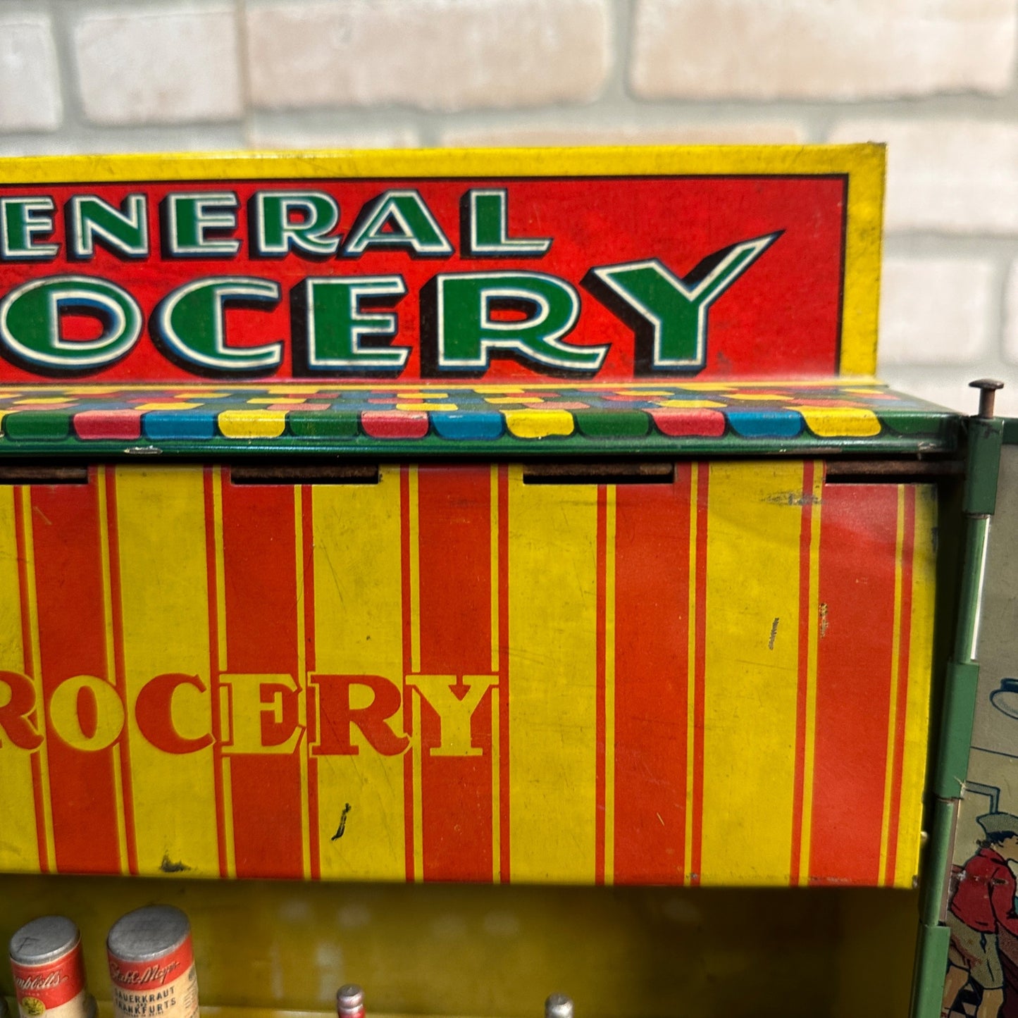 Vintage 1930s Wolverine Tin Litho General Store Grocery Child's Playset Toy