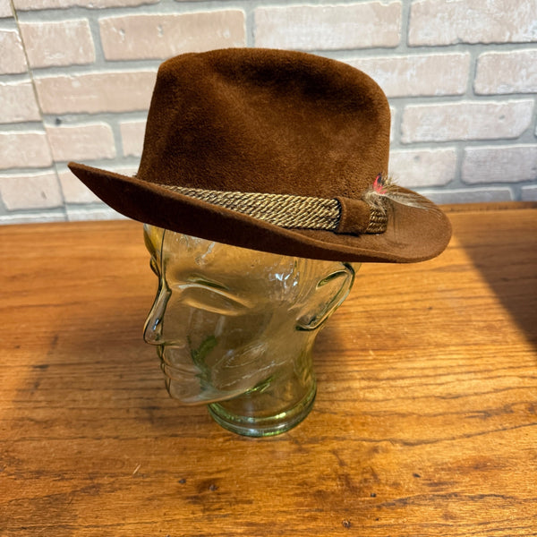 Vintage Resistol Hunter Mt Tanbark Felt Fedora Brown Hat 6 7/8