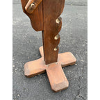 Antique 19th c. Primitive Wooden Adjustable Buggy Wagon Farm Tractor Jack Tool