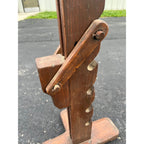 Antique 19th c. Primitive Wooden Adjustable Buggy Wagon Farm Tractor Jack Tool