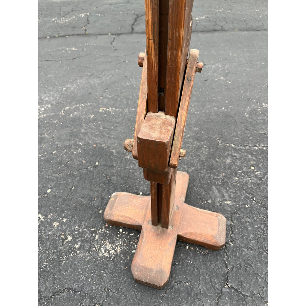 Antique 19th c. Primitive Wooden Adjustable Buggy Wagon Farm Tractor Jack Tool