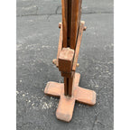 Antique 19th c. Primitive Wooden Adjustable Buggy Wagon Farm Tractor Jack Tool