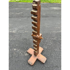 Antique 19th c. Primitive Wooden Adjustable Buggy Wagon Farm Tractor Jack Tool