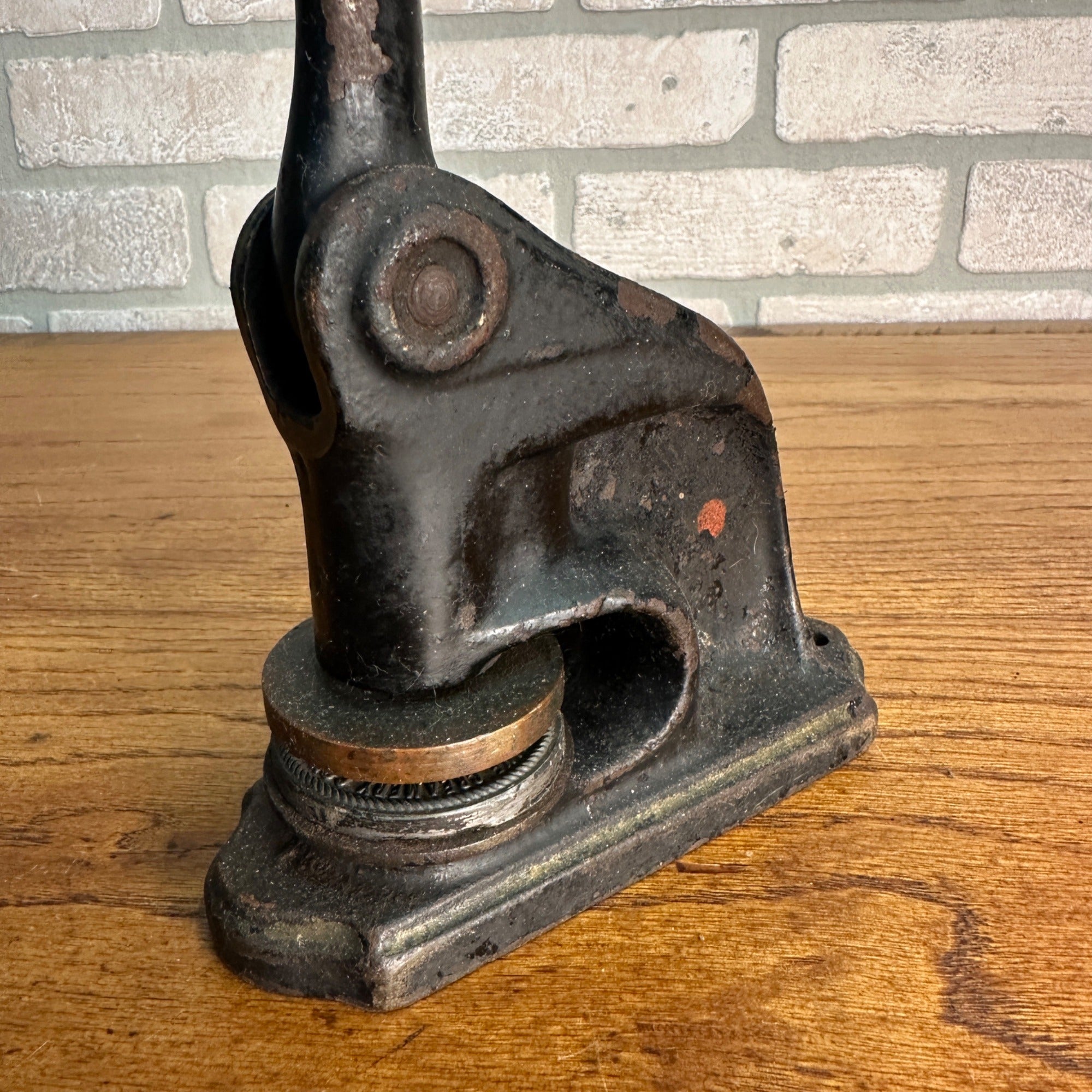 Antique Shooting Star Cast Iron Notary Stamp Seal - Peru Wis Creamery