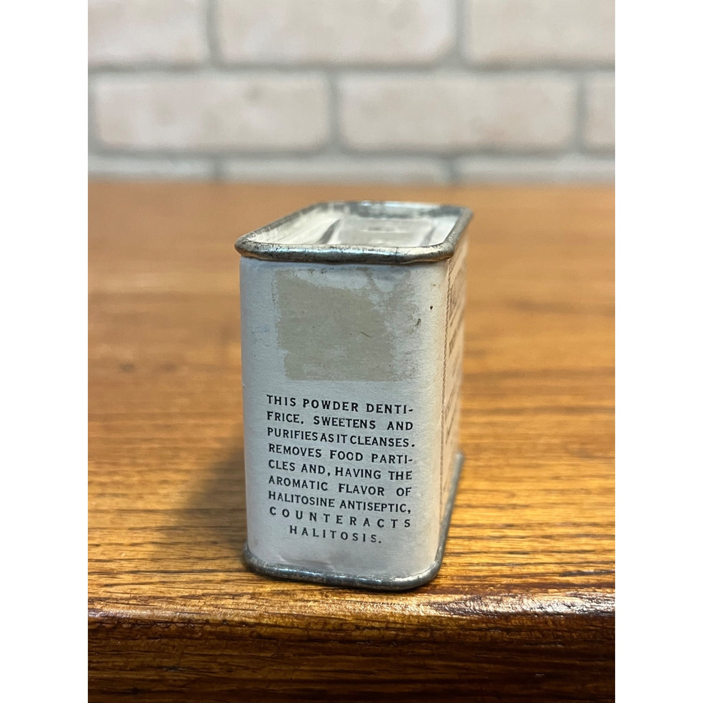 Antique Halitosine Tooth Powder Tin Vintage St Louis Dentist Dental Medicine Can