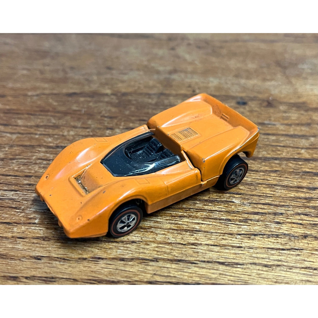 Vintage Hot Wheels Redlines 1969 McLaren M6A Orange Enamel US - Clean