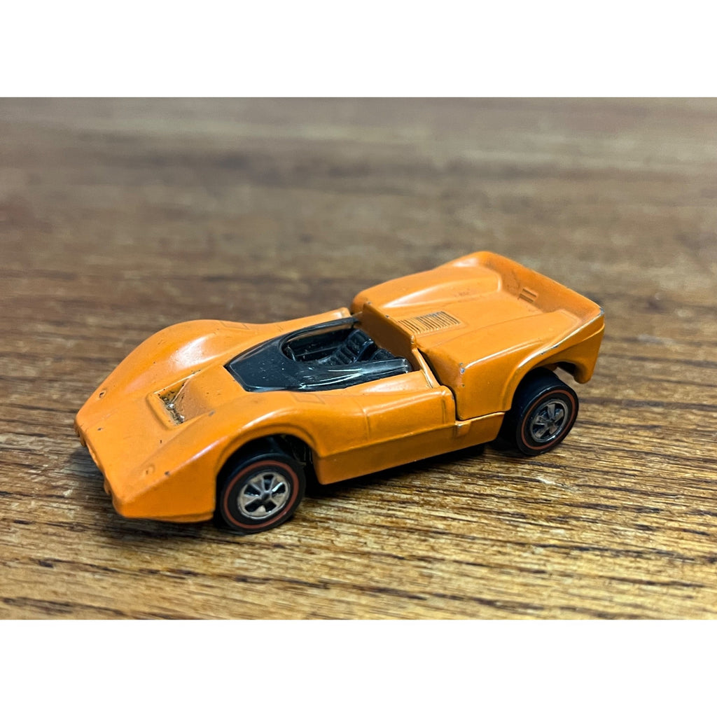 Vintage Hot Wheels Redlines 1969 McLaren M6A Orange Enamel US - Clean