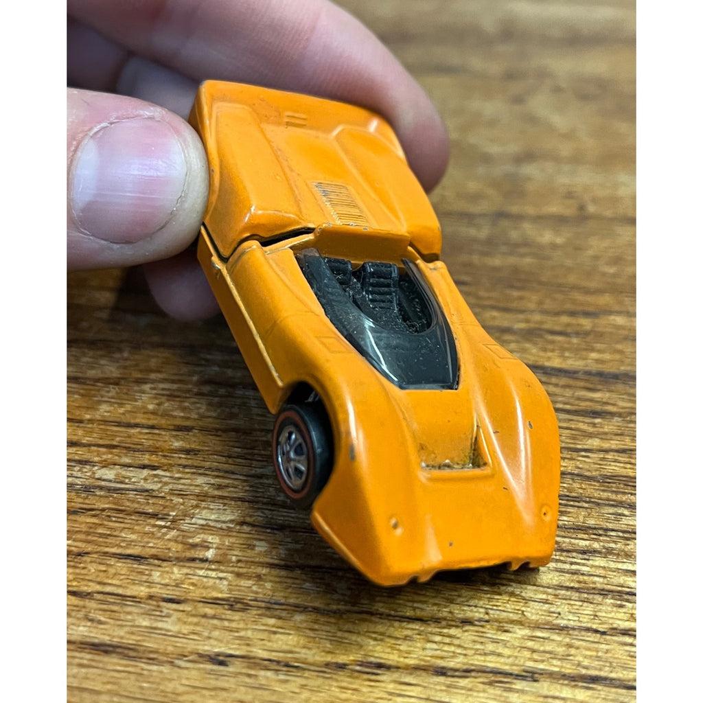 Vintage Hot Wheels Redlines 1969 McLaren M6A Orange Enamel US - Clean