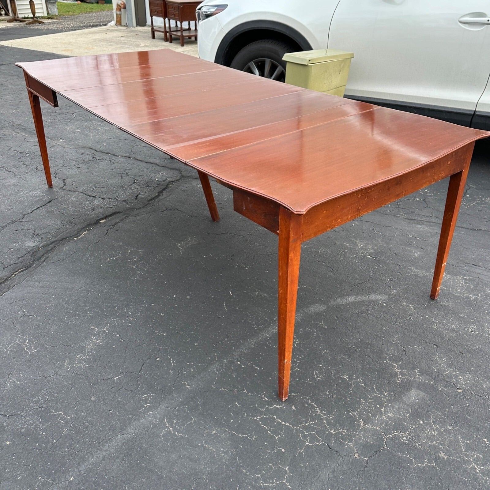 Vtg Watertown Slide Co. Dining Table Mid Century Modern Hideaway 8' Mahogany