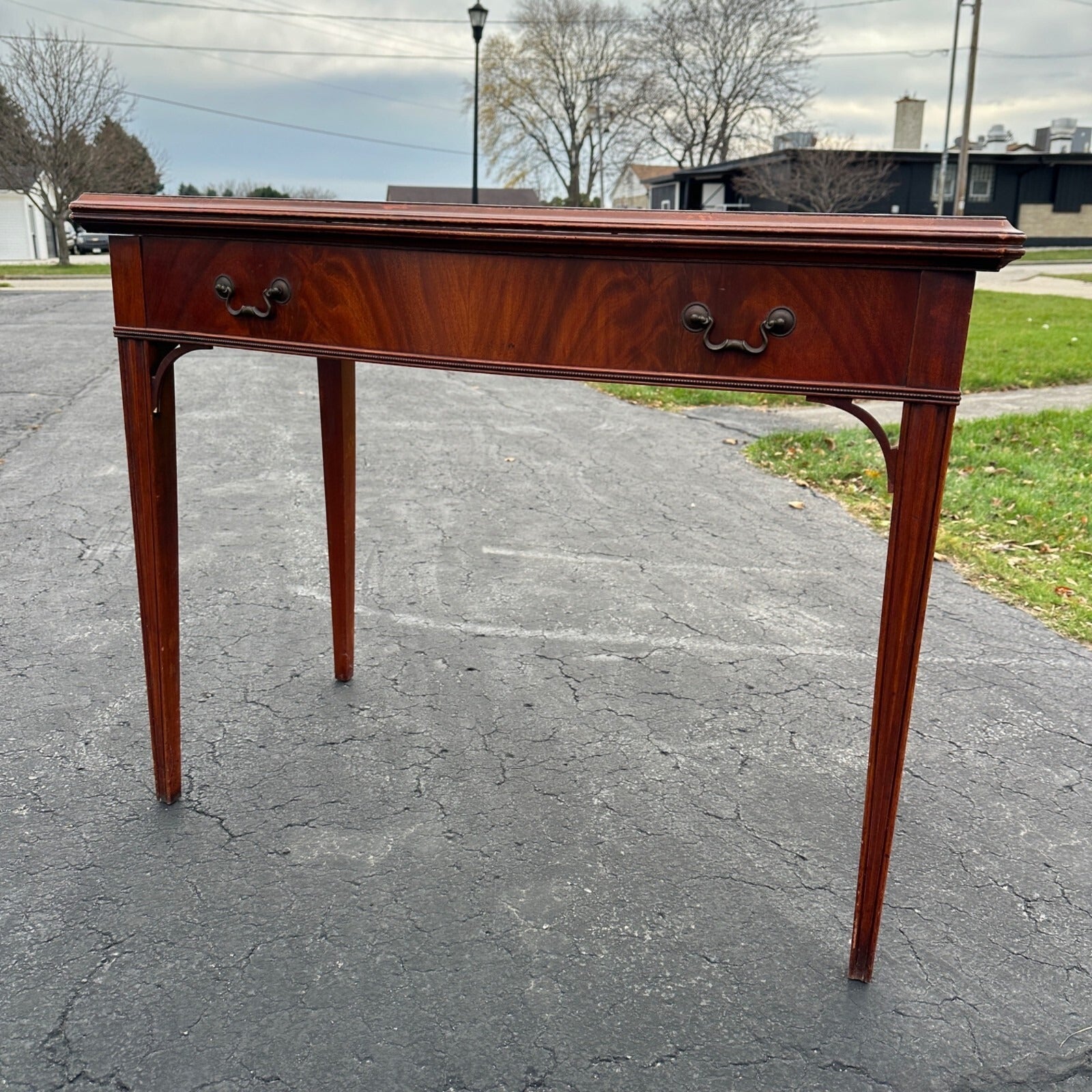 Vtg Watertown Slide Co. Dining Table Mid Century Modern Hideaway 8' Mahogany