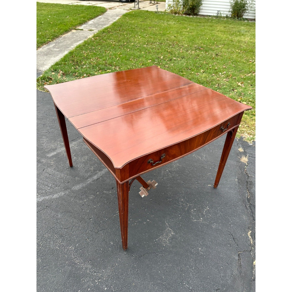 Vtg Watertown Slide Co. Dining Table Mid Century Modern Hideaway 8' Mahogany