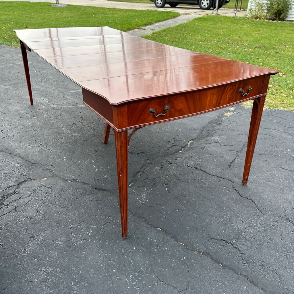 Vtg Watertown Slide Co. Dining Table Mid Century Modern Hideaway 8' Mahogany