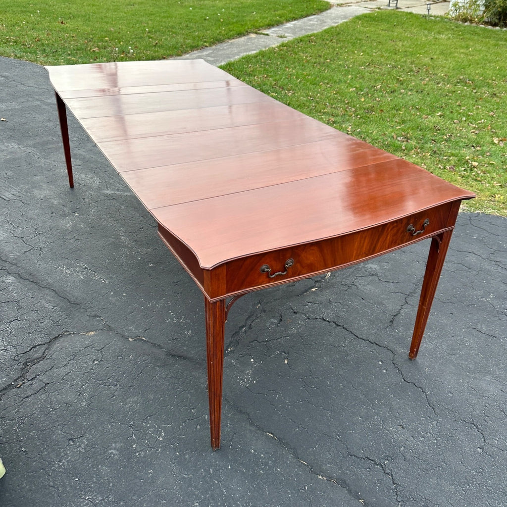 Vtg Watertown Slide Co. Dining Table Mid Century Modern Hideaway 8' Mahogany