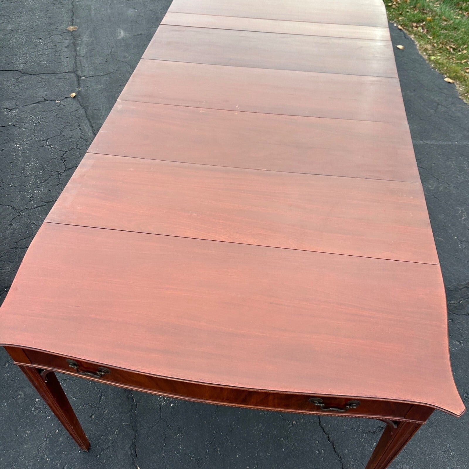 Vtg Watertown Slide Co. Dining Table Mid Century Modern Hideaway 8' Mahogany