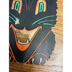 RARE Vintage 1940s Halloween Black Cat Diecut Transparency Candle Holder Luhrs