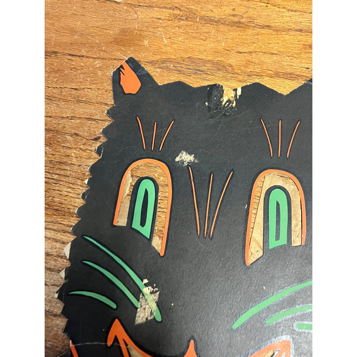 RARE Vintage 1940s Halloween Black Cat Diecut Transparency Candle Holder Luhrs