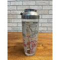Vintage MCM Mid-Century Modern Glass Cocktail Shaker Mixer w/ Lid Retro Recipes