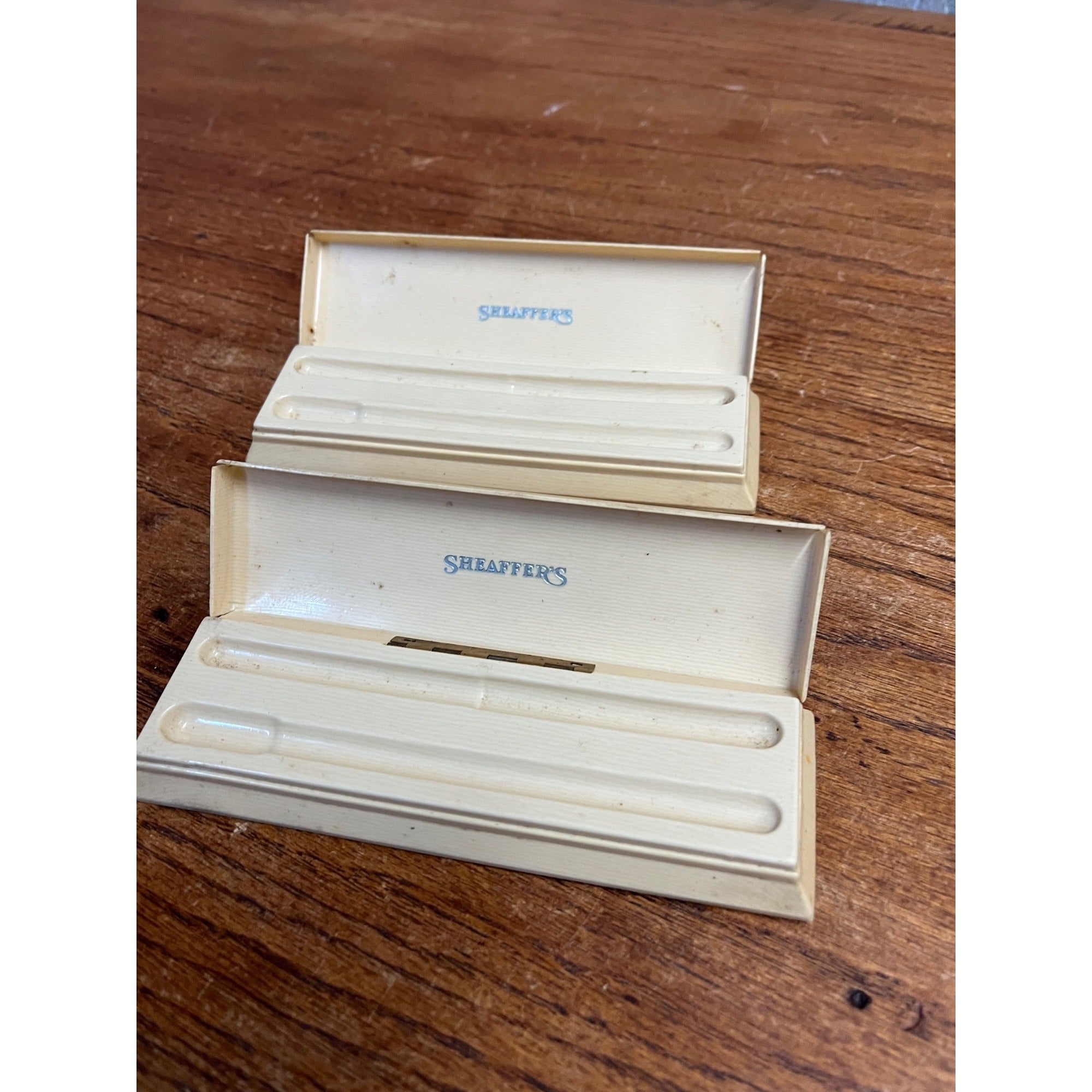 Vintage Lot (2) Sheaffer's Pen Dual Plastic Cases -- Bakelite?