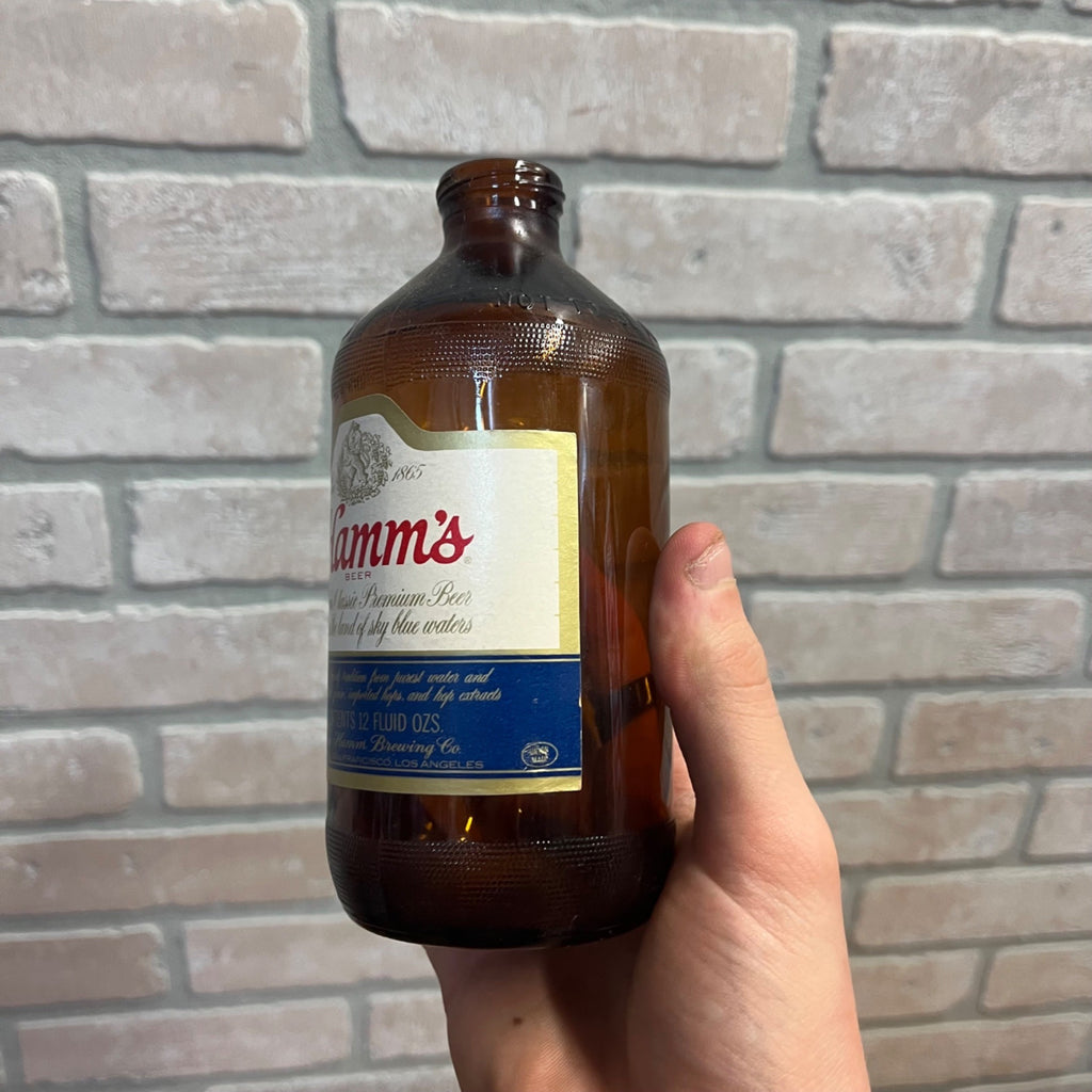 Vintage Hamm's 12oz Shorty 1970s Glass Beer Bottle Hamms Stubby