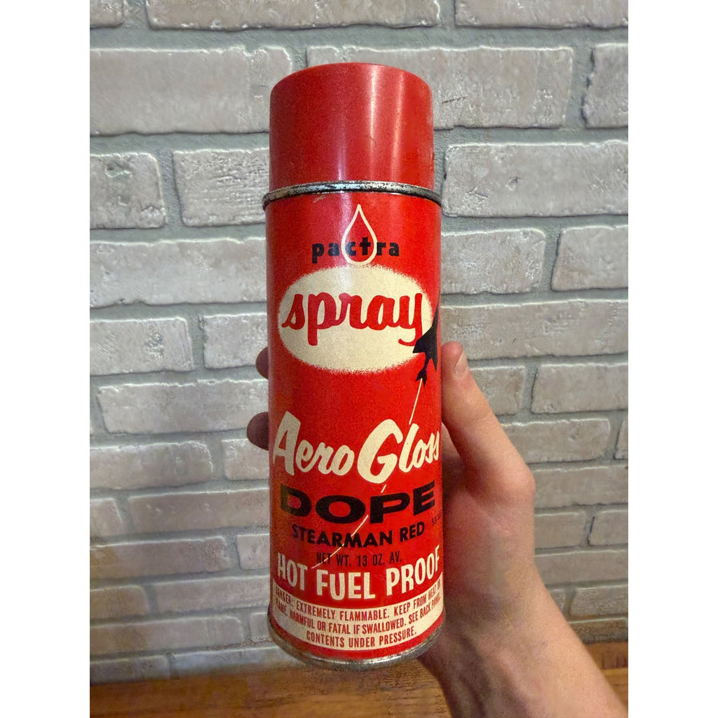 Vintage 1960s Pactra Spray Aero Gloss Dope Hot Fuel Space Age - Red