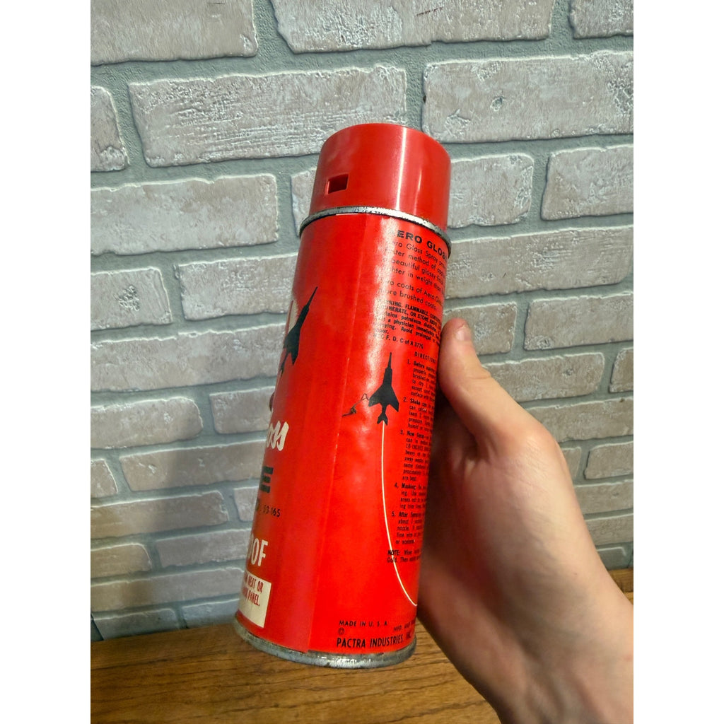 Vintage 1960s Pactra Spray Aero Gloss Dope Hot Fuel Space Age - Red