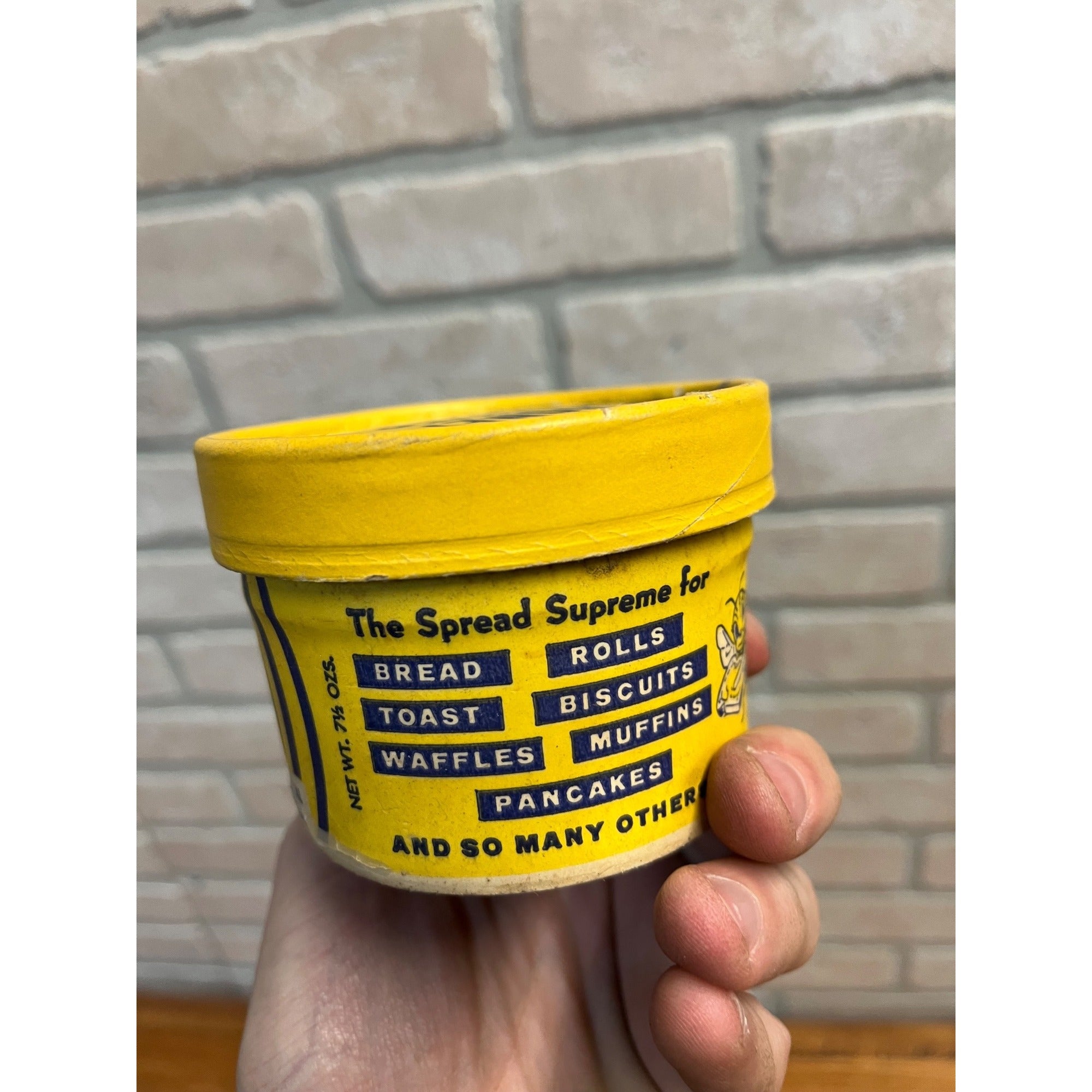 Vintage Downey's Honey Butter Wax Container Advertising Ithaca NY Kitchen Decor