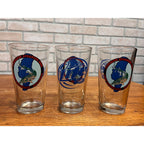 Miller Lite Beer Bar Glasses Lot (3) 2004 Lake Winnebago Sturgeon Hunt Spearing Fishing