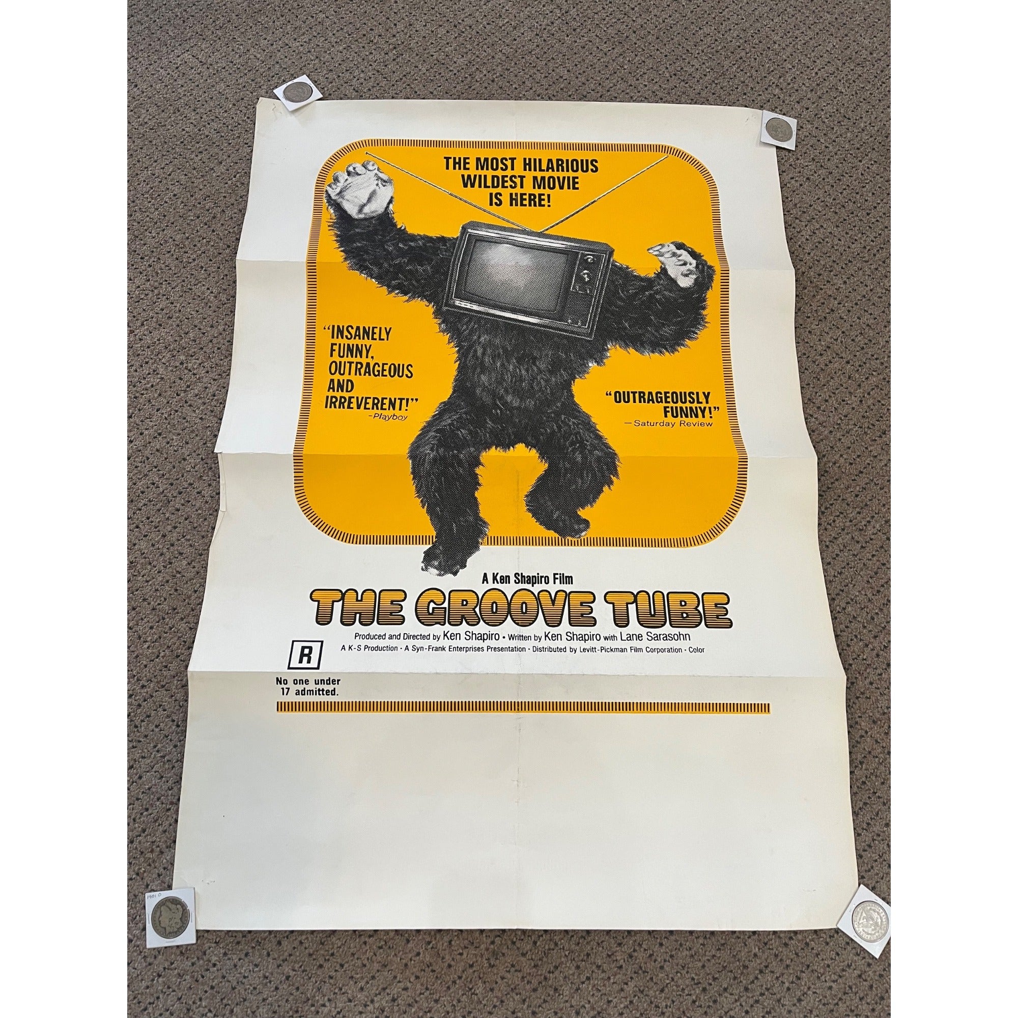 Vintage 1976 The Groove Tube Ken Shapiro Film Original Movie Poster 27x41