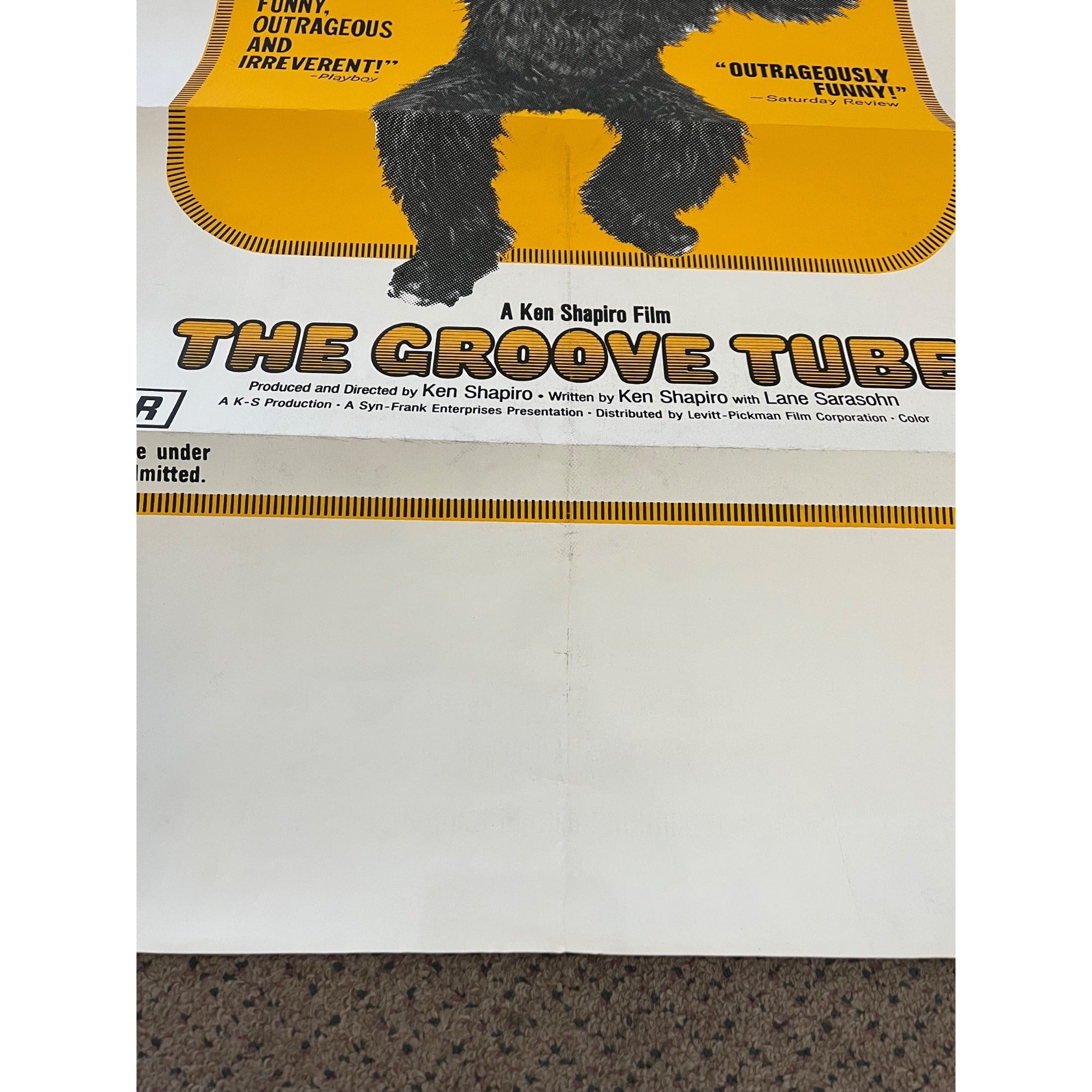 Vintage 1976 The Groove Tube Ken Shapiro Film Original Movie Poster 27x41