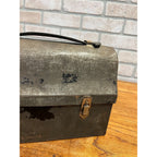 Vintage Miners Domed Lunch Box Lunchpail Hinged Distressed Tin Metal