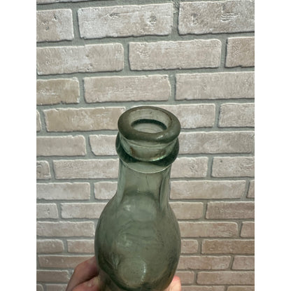 Vintage Muskegon Bottling Works Soda Bottle Aqua Blue Embossed Michigan MI