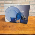 Vintage Crisa Reflections 20 Piece Dinnerware Set, Service for 4 Cobalt Blue NOS