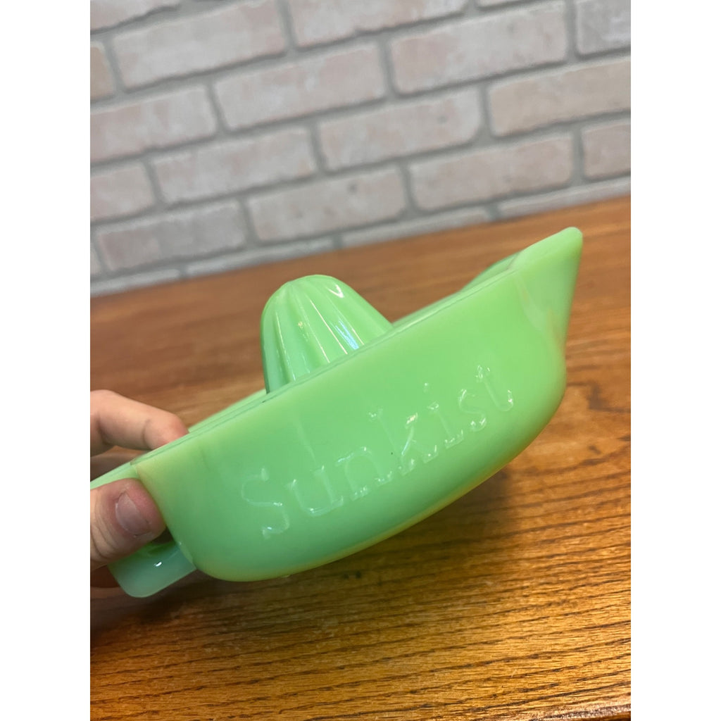 Vintage Sunkist Jadeite Uranium Glass Juicer Made in USA It Glows!
