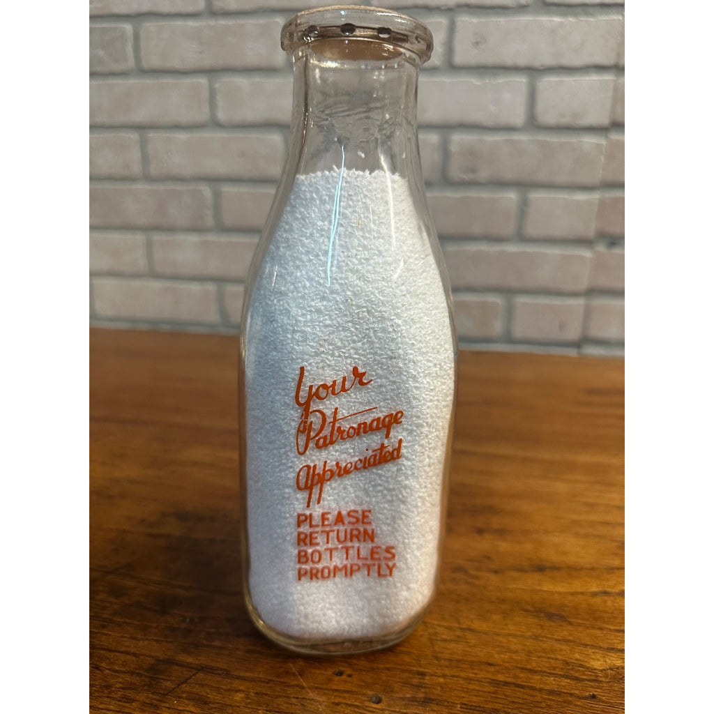 Vintage Marinette Produce Dairy WI Wis Milk Bottle One Quart Wisconsin