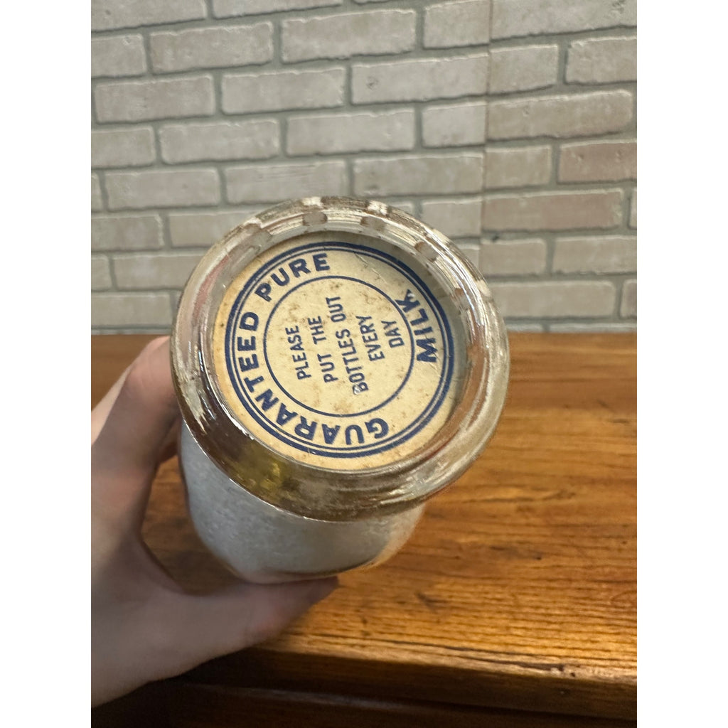 Vintage Marinette Produce Dairy WI Wis Milk Bottle One Quart Wisconsin