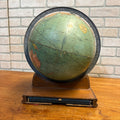 Antique 1940's WWII Rand McNally Art Deco World Terrestrial Globe Base W/Atlas