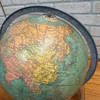 Antique 1940's WWII Rand McNally Art Deco World Terrestrial Globe Base W/Atlas