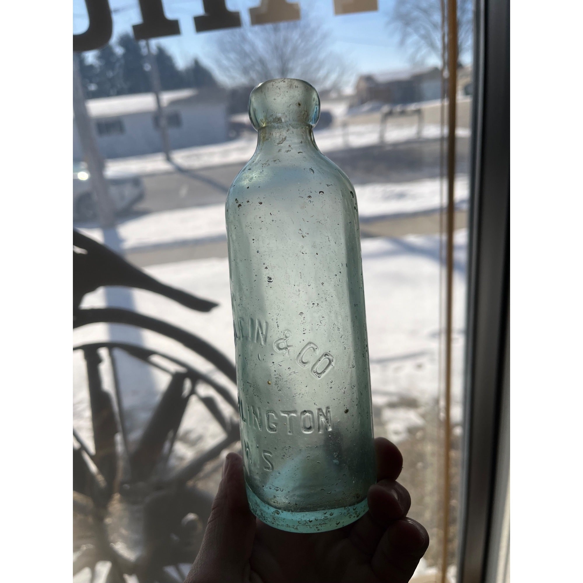 F.G. Klein & Co Burlington Wisconsin Soda Bottle Blob Top Hutchinson Hutch WI