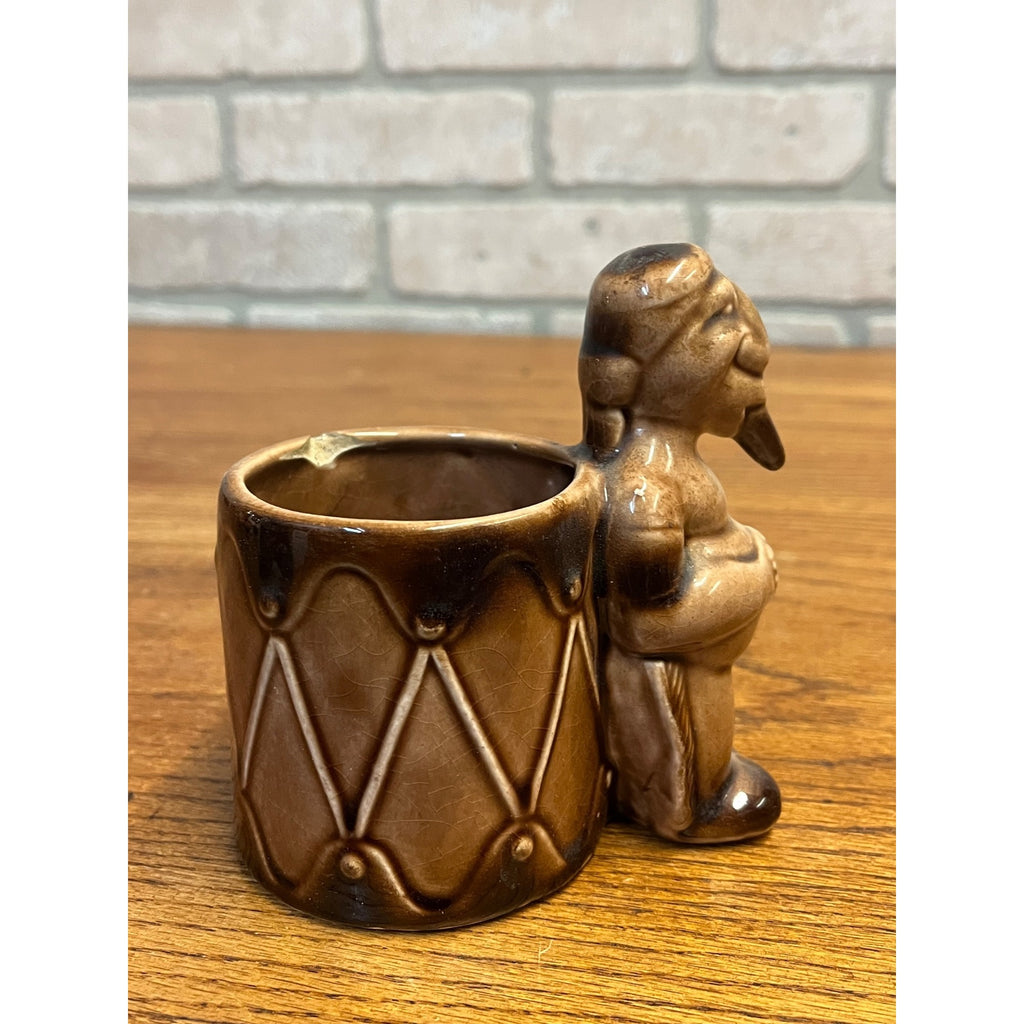 Vintage The Big Chiefs Cigars Ceramic Native American Indian & Drum Match Holder